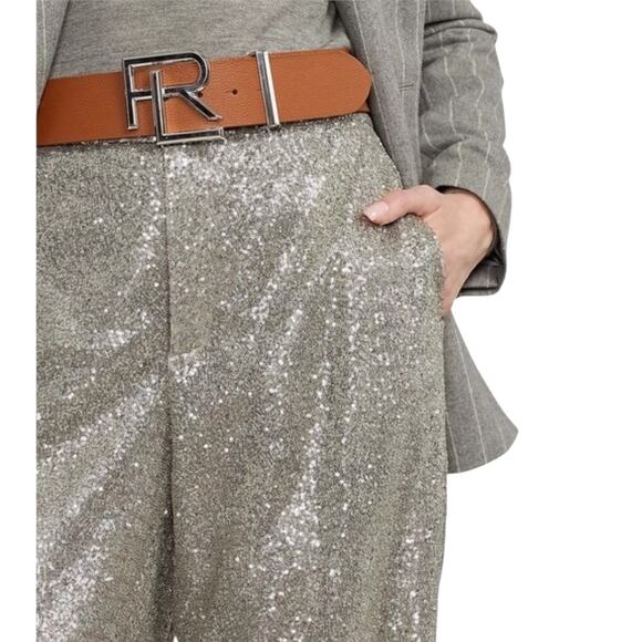 NEW Ralph Lauren Purple Label Sequin Wide Leg Trousers Womens Small Pants - Picture 2 of 15